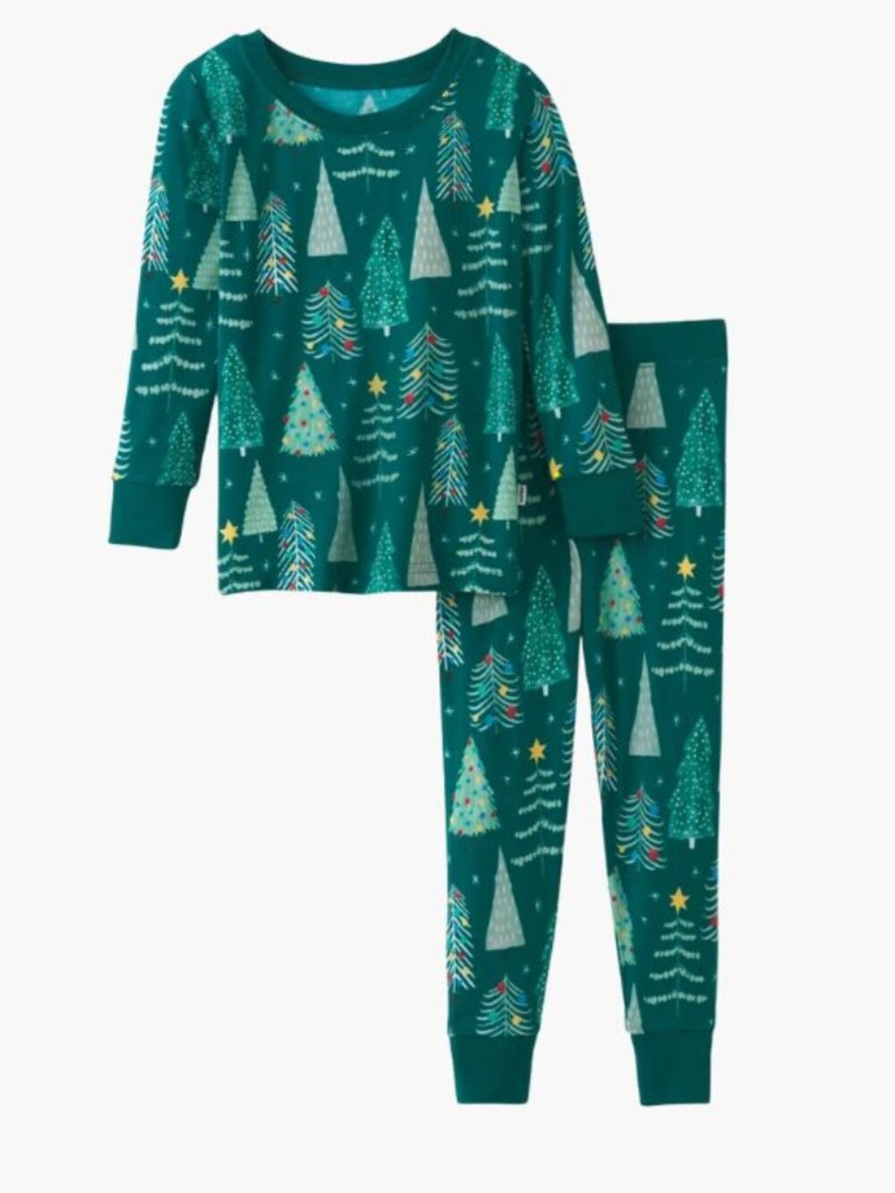 Little Sleepies Green Twinkling Trees Two-Piece Pajama Set 3T